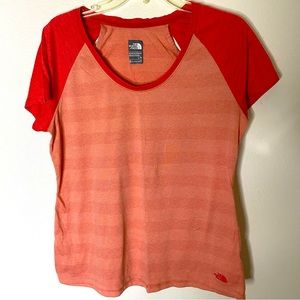 The North Face Adventures T Shirt Womens Size L Large Orange Flash Dry